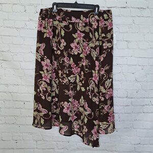 Emma James NEW Asymmetrical Floral Skirt Size 16